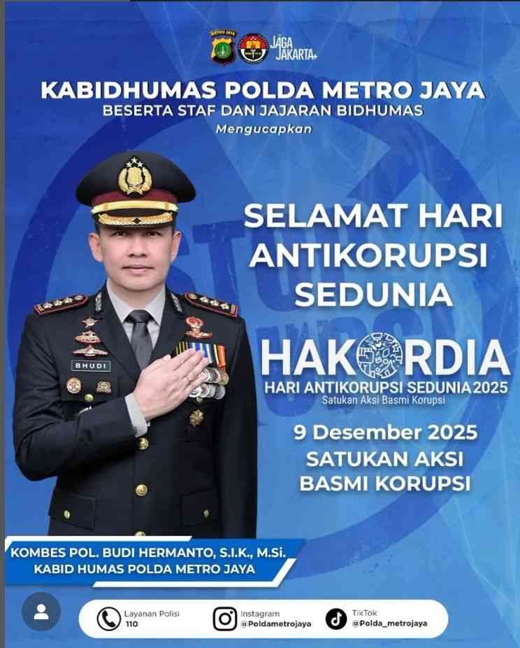 Kabid Humas Polda Metro Jaya Tekankan Pentingnya Integritas di Momentum Hari Antikorupsi Sedunia
